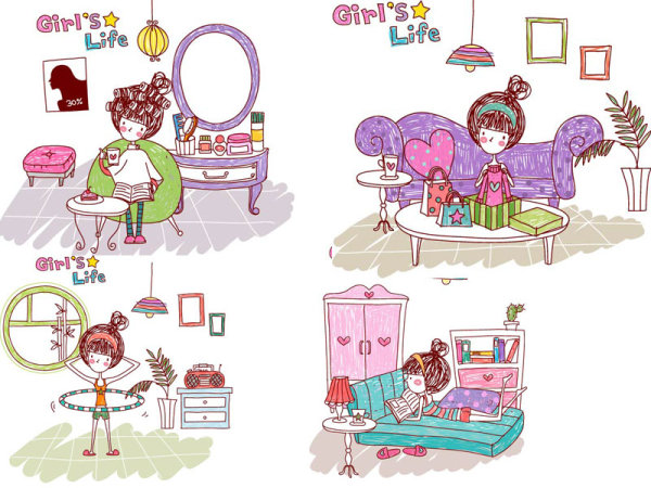 Girl's life Vector
