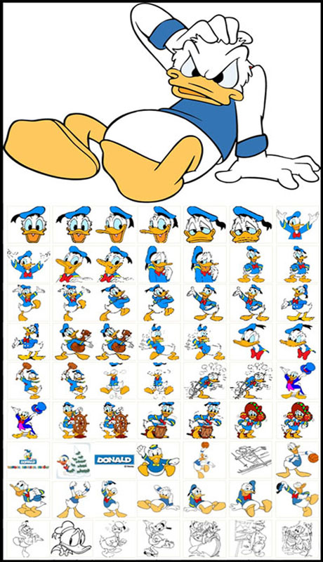 Classic cartoon style image of Donald Duck
