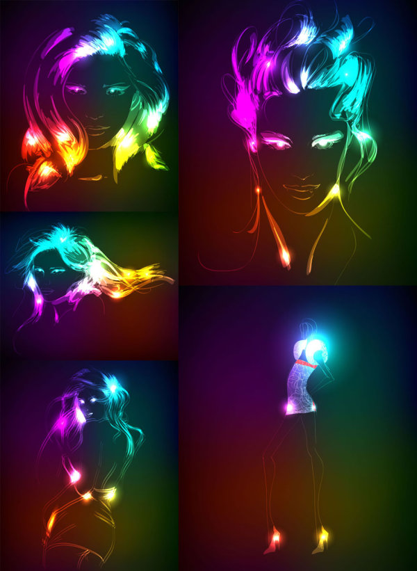 Bright line drawing beauty - Vector