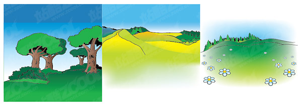 Cartoon landscape Vector -2