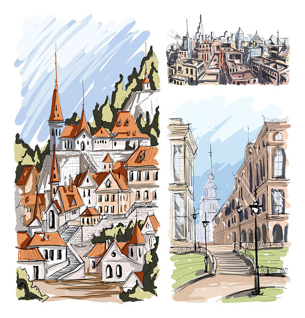 painted building Vector 