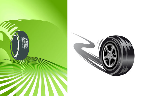 &nbsp;tires Vector material -1