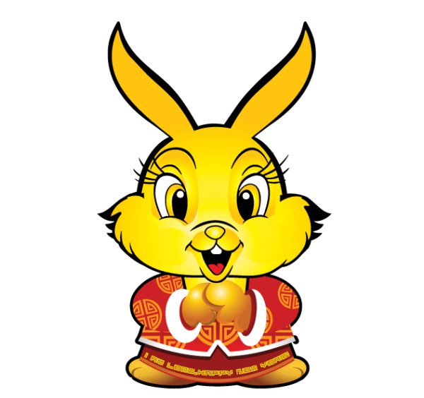 Happy New Year  Rabbit Vector