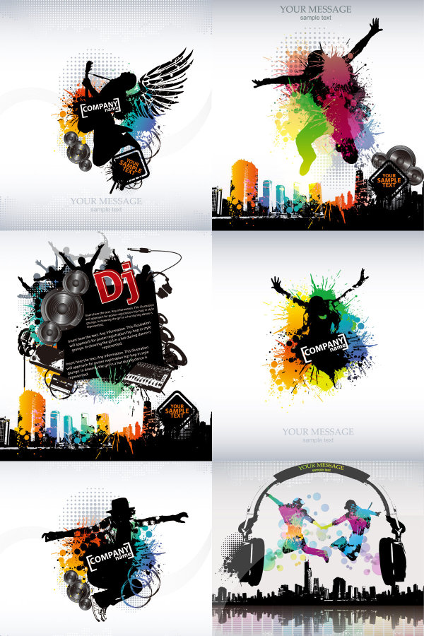 Tide music vector posters
