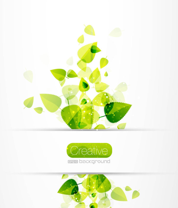 Spring green leaves 04-- vector material