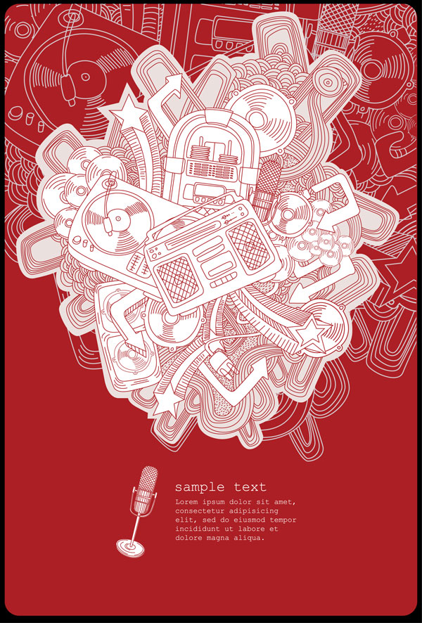 Intensive lines fashion illustrator vector material -4