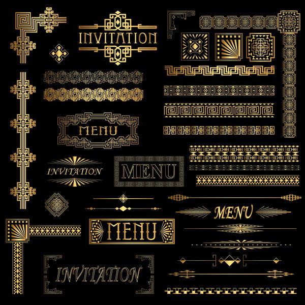 Gold gorgeous classic lace vector -1