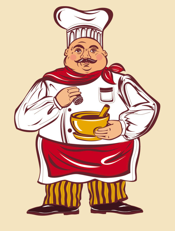 Cartoon characters chef 03-- vector material