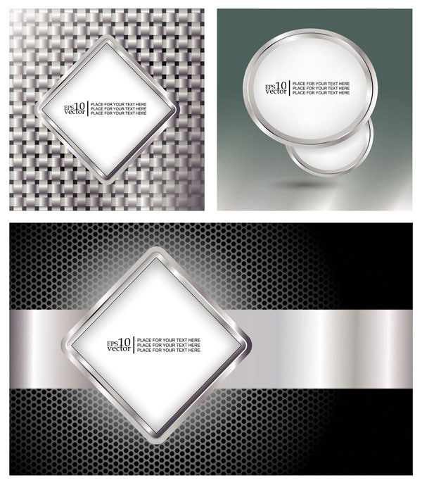 Metallic frame vector material -2