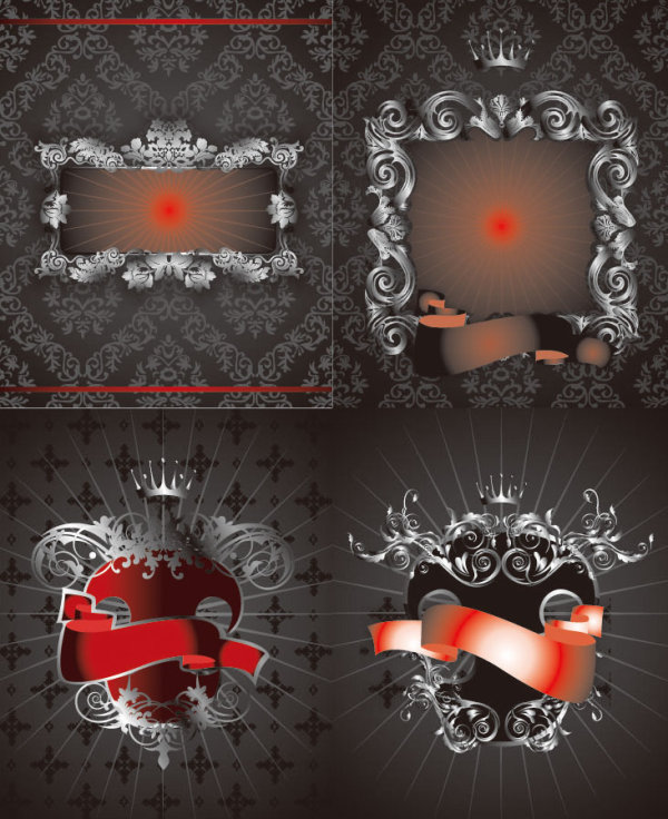 European badge border - vector