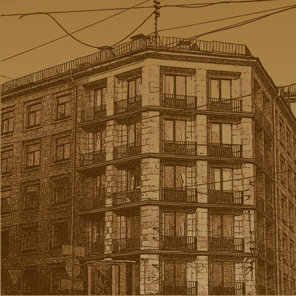 Exquisite European architecture decorative painting 05 - vector material