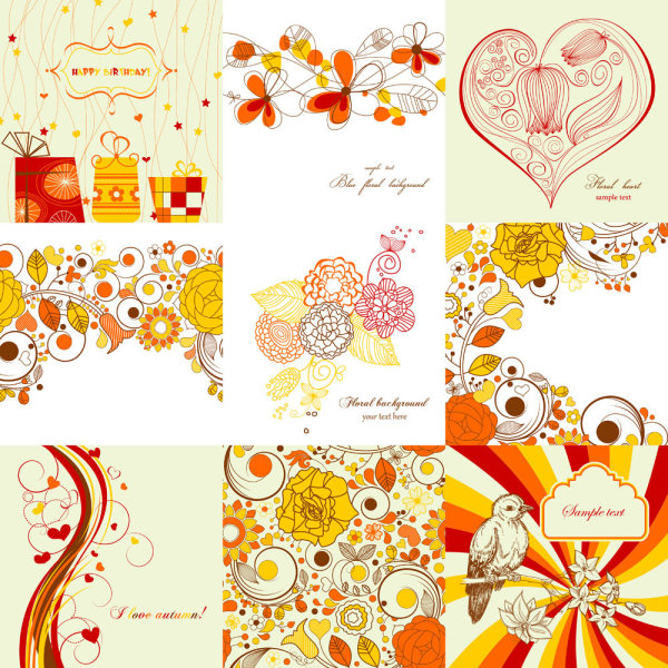 Exquisite hand-painted patterns 01 - Vector