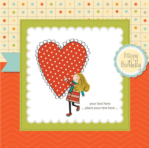 Cartoon illustrator of children 04 - vector material