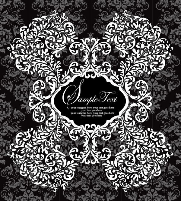 Black and white patterns 03 - vector material