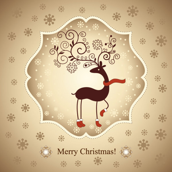 Beautiful Christmas card 02 - vector material