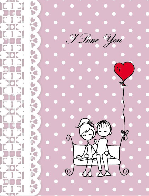 Line art illustration Valentine 03 - vector material