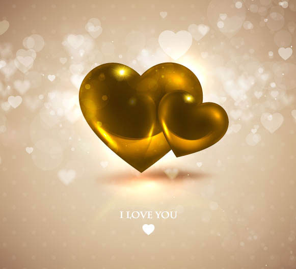 Romantic heart-shaped background 06 - vector material