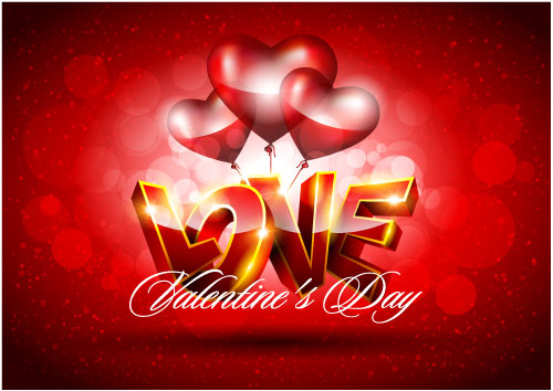 Fancy Valentine background 04 - vector material