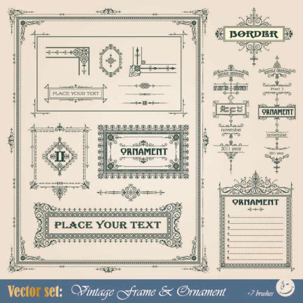 Continental Line border 04 - vector material