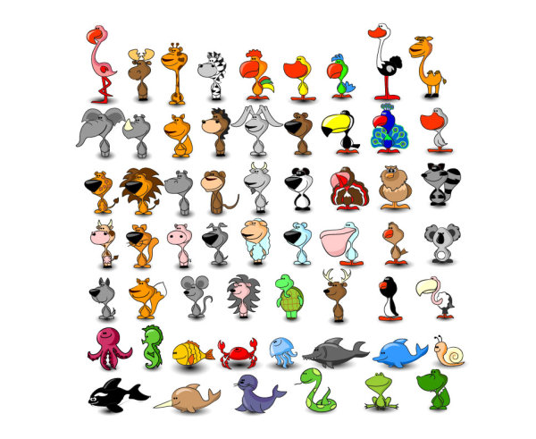 Cute cartoon animals 02 - vector material