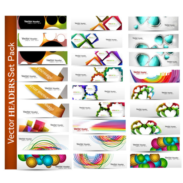 Fashion patterns banner 01-vector material