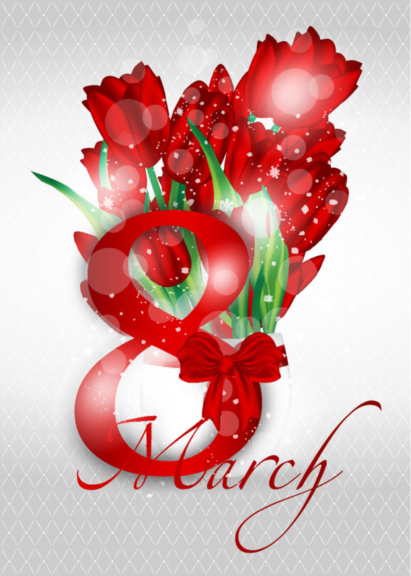 Women's Day delicate background 01 - vector material