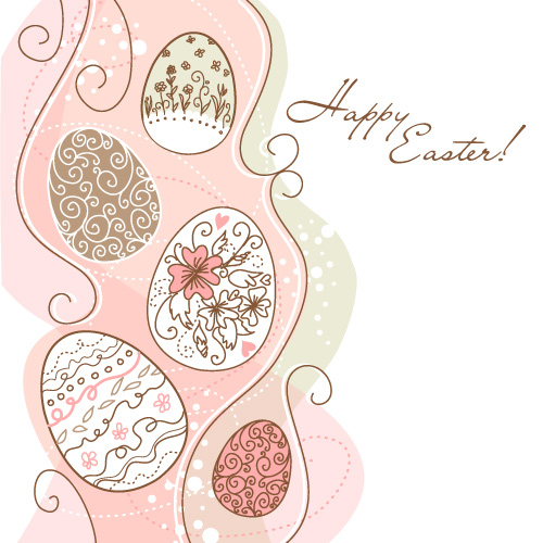 Hand-painted Easter pattern 01 - vector material