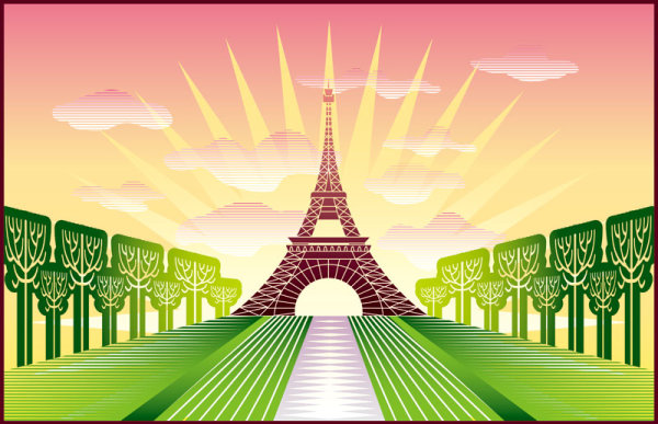 Cartoon landmark 02 - vector material