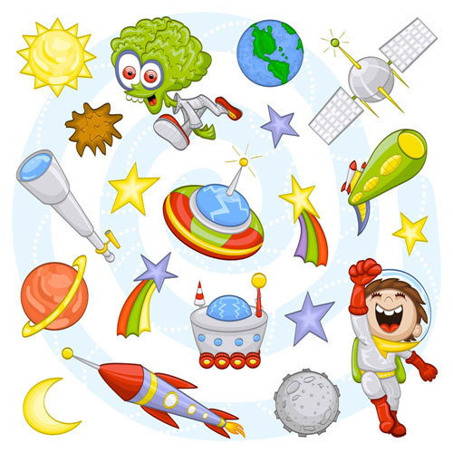 Cartoon space pattern 02 - vector material