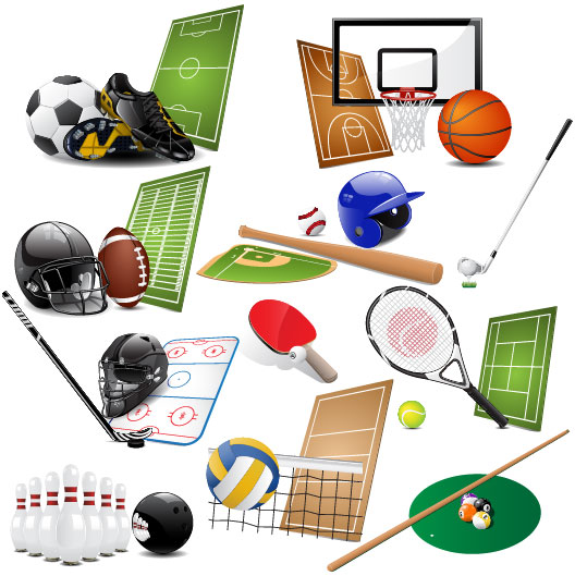 Sports equipment vector material -05