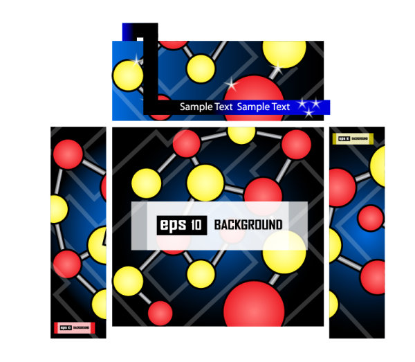 Cartoon Business template background 02 - vector material