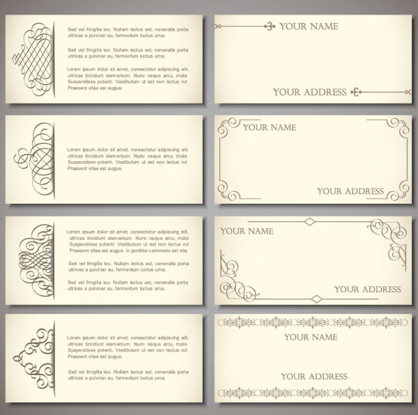 Exquisite pattern edge business card template 01 - vector material
