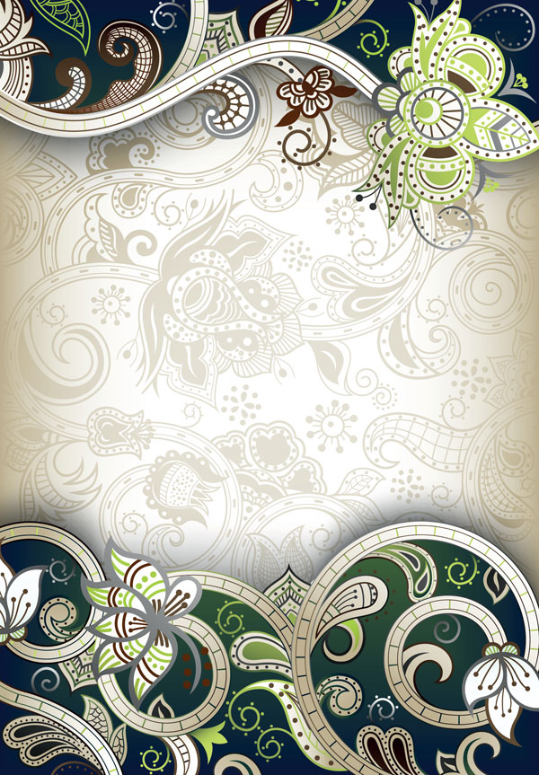 Ornate classical pattern vector material -2