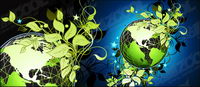 Green leaf material vector of the Earth