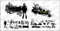 urban theme vector material