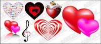 Heart-shaped theme of the vector material