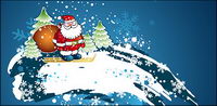 Santa Claus skiing Vector material