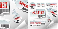 Torn sales tag vector material