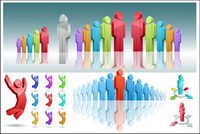 Variety of 3D human vector material