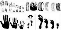 Vector material traces of a variety of tire footprint