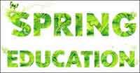 Spring green letters Vector material
