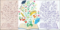 Vector illustration of creative learning materials