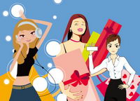 3 female vector material