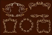 Exquisite aureate ou luxuriant lace vector material