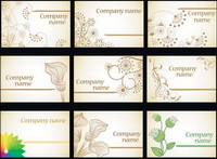 Simple fashion flowers card template vector material