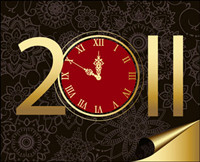 2011 clock pattern vector material