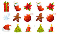 A set of beautiful Christmas icon vector