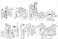 Vector of ancient wine