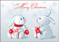 Cute cartoon rabbit - Vector