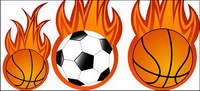 Football and basketball flame vector